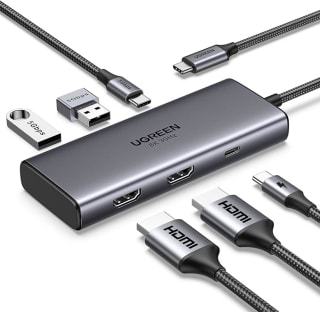 UGREEN USB C Dockingstation Dubbel scherm 6 IN 1 USB C Hub voor €27,06 bij Amazon