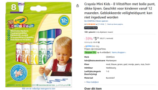 Crayola - Mini Kids - Viltstiften - 8 Viltstiften voor €3,24 bij Amazon