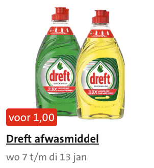 Dreft afwasmiddel voor €1 bij de Jumbo