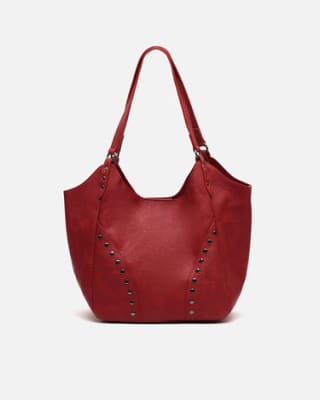 Bolso de hombro con neceser extraíble y detalles metálicos color rojo por 15€