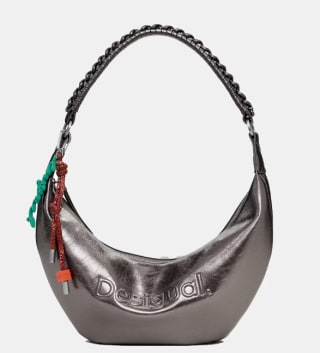 Bolso logo 3D bandolera metalizado mediano Desigual por 29.95€