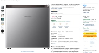 Hisense RR16D6AGX1 (1.6 pies cúbicos) por $1,750 en Amazon