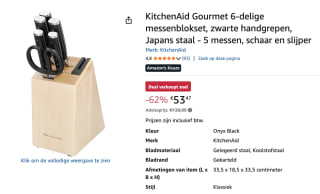KitchenAid Messenset, 6-delig - Hoogwaardig Japans RVS voor €53,47 bij Amazon