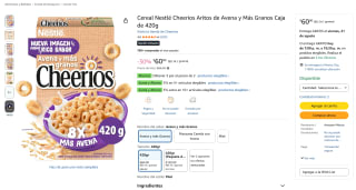 Cereal Nestlé Cheerios Aritos de Avena y Más Granos (420g) por $40 en Amazon