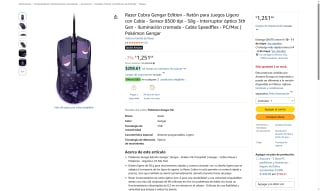 Mouse Razer Cobra Gengar 8500 DPI por $1,252 | Oferta Amazon