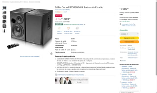 Edifier R1580MB-BK 42W RMS por $1,989 | Amazon