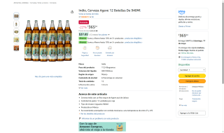 Cerveza Indio Agave 12x940ml por $365 | Oferta Amazon