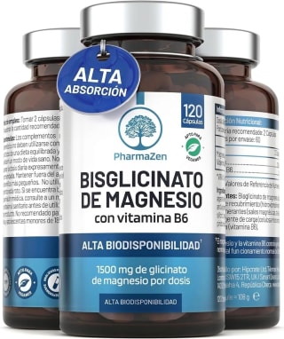 Bisglicinato de Magnesio 1500 mg con vitamina B6 (PharmaZen) por 6,18€ en Amazon