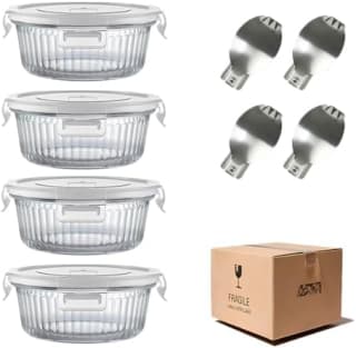 H.JSS WDJS récipients en verre 350 ml (lot de 4) à 13,90€ chez Amazon