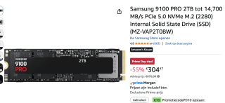 Samsung 9100 PRO 2TB M.2 SSD voor €304,47 bij Amazon