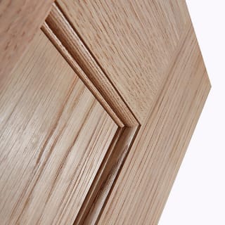 Fortia Vertical 3-panel Natural Oak veneer internal door for £25 at B&Q