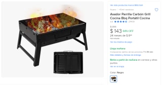 Asador Portátil Carbón $143 | Oferta Mercado Libre