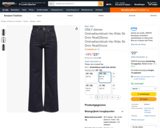 ONLY dames Onlmadisonblush wide leg jeans voor €23,79 bij Amazon