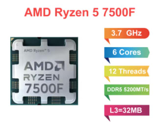 Procesador AMD Ryzen 5 7500F, CPU R5, 5,0 GHz por 89.79€