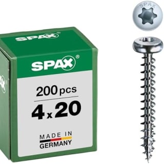 SPAX Vis universelle 4,0 x 20 mm (200 pièces) pour 5,49€ chez Amazon
