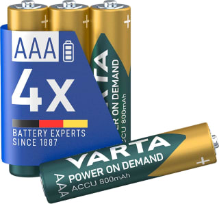VARTA Piles rechargeables AAA 800 mAh, lot de 4 pour 3,74€ chez Amazon