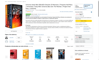 Estuche Andy Weir El Marciano por $568 | Oferta Amazon