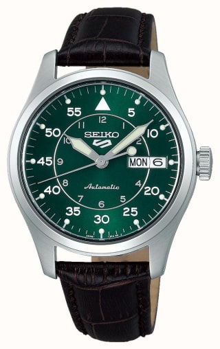 Seiko 5 ‘Kelly Green Flieger’ Suit Style SRPJ89K1 for £197.10 at First Class Watches