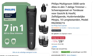 Philips Multigroom 3000-serie Alles-in-één 7-delige Trimmer voor €29,70 bij Amazon