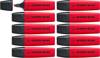 STABILO BOSS ORIGINAL - Lot de 10 (Vrai rouge) pour 3,95€ chez Amazon