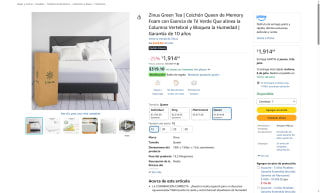 Colchón Queen Viscoelástico 15cm por $1,915 | Oferta Amazon