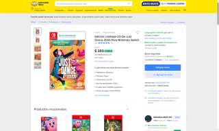 Just Dance 2025 Switch por $389 | Oferta Mercado Libre