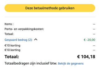 €20 korting op geselecteerde baby/kids artikelen bij Amazon