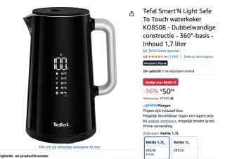 Tefal Flagship KO8508 - Waterkoker voor €50,98 bij Amazon