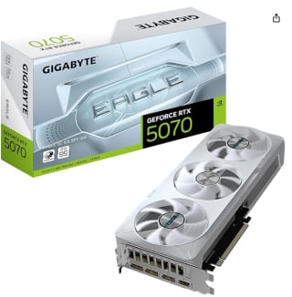 Carte Graphique GIGABYTE GeForce RTX 5070 Eagle OC Ice SFF 12G à 589,99€