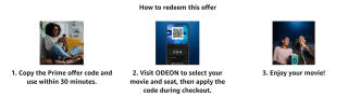 2 standard ODEON tickets for £10 at Amazon (Prime)
