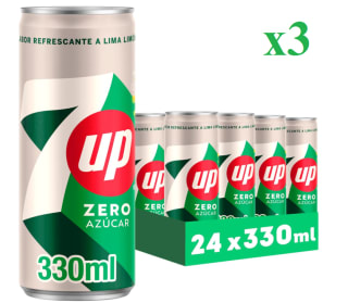 3 Packs de 24 x 33cl de 7UP Zero Refresco con sabor a lima-limón, sin azúcar a 22.66€