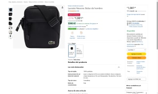 Lacoste Neocroc Bolso Hombro 16.5x21x7cm por $1,081 | Amazon