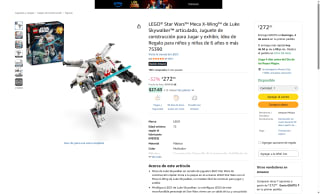 LEGO Star Wars Meca X-Wing Luke Skywalker por $272 | Amazon