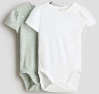 Set van 2 body's met korte mouwen voor €2,99 bij H&M