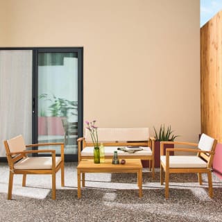 Salon de jardin bois d’acacia Komoda 4 places à 149,99€