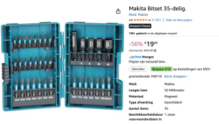 Makita Bitset 35-delig voor €19,89 bij Amazon
