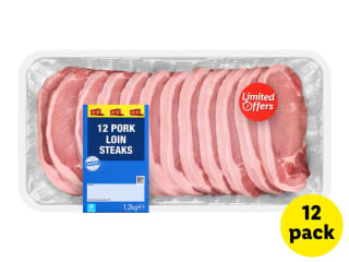 12 Pork Loin Steaks for £6.99 at Lidl