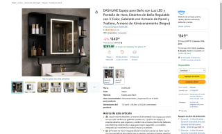 Espejo para Baño con Luz LED por $849 | Amazon