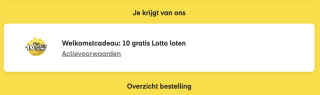10 gratis loten bij meespelen lotto (vanaf 2 euro per lot)