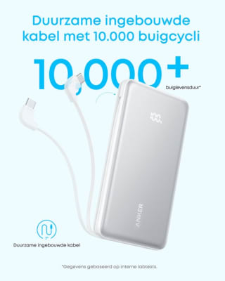 Anker Zolo Powerbank, 10.000 mAh 22,5W voor €21,99 bij Bol
