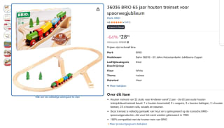 BRIO 65 jaar houten treinset voor spoorwegjubileum voor €28,85 bij Amazon en Bol