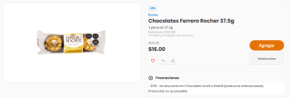 Chocolates Ferrero Rocher 37.5g por $16 | Oferta Chedraui