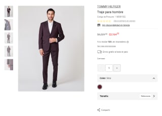 Traje Tommy Hilfiger por $3,165 | Liverpool