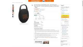 JBL Clip 5 Bocina 7W, 12H, IP67 por $829 | Oferta Amazon