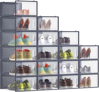 Lot de 18 boîtes à chaussures Songmics pour pointure jusqu'à 43, 34,39€ chez Amazon