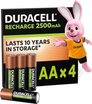 Duracell AA oplaadbare batterijen 4 stuks (2.500 mAh) voor €10,59 bij Amazon