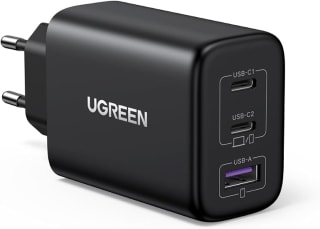 Ugreen 65W Fast Wall Charger, USB-A & 2 x USB-C voor €20,86 bij Amazon