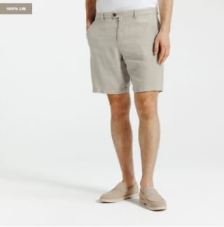 Bermuda chino 100% lin - Beige à 39,99€