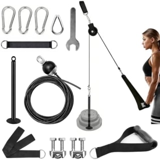Fitness LAT y Sistema de Polea de Elevación 9Pzs por $324 en Amazon