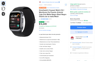 Smartwatch Huawei Watch D2 por $4,224 | Mercado Libre (TDC Mercado Pago)